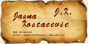 Jasna Kostačević vizit kartica